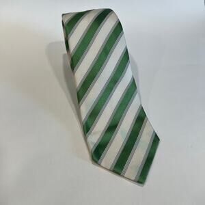 Luigi Borrelli Napoli 100% Silk Neck Tie Made in Italy Green & White JP